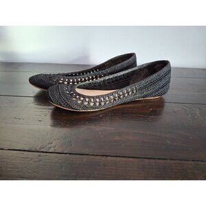 Nine West Darlene Black Slip-On Crochet Ballet Flat/Pre-owned, Sz. 5.5M